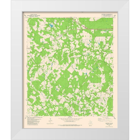 South West Bastrop Quad - USGS 1982 White Modern Wood Framed Art Print by USGS