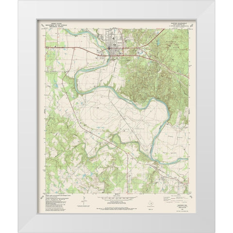 Bastrop Texas Quad - USGS 1982 White Modern Wood Framed Art Print by USGS