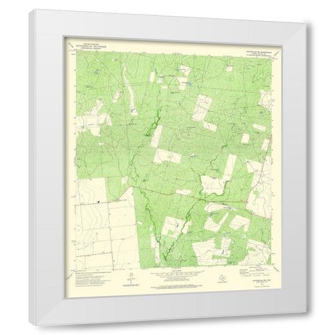 South West Batesville Texas Quad - USGS 1972 White Modern Wood Framed Art Print by USGS