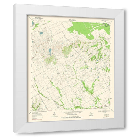 Bazette Texas Quad - USGS 1962 White Modern Wood Framed Art Print by USGS