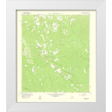 Bear Creek Texas Quad - USGS 1960 White Modern Wood Framed Art Print by USGS