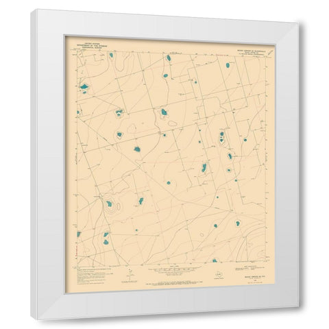 South East Benge Corner Texas Quad - USGS 1968 White Modern Wood Framed Art Print by USGS
