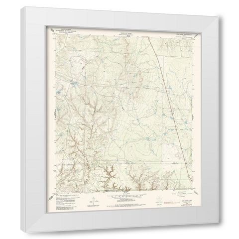 Bob Creek Texas Quad - USGS 1959 White Modern Wood Framed Art Print by USGS