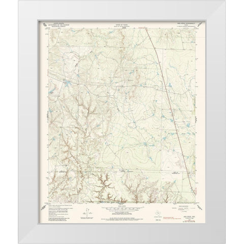 Bob Creek Texas Quad - USGS 1959 White Modern Wood Framed Art Print by USGS