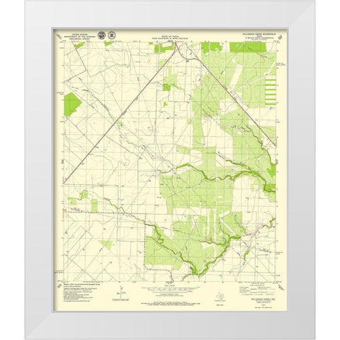 Bullshead Creek Texas Quad - USGS 1979 White Modern Wood Framed Art Print by USGS