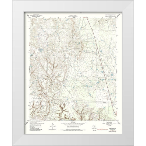 Bob Creek Texas Quad - USGS 1959 White Modern Wood Framed Art Print by USGS