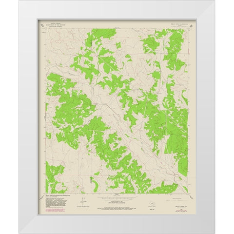 Bailey Draw Texas Quad - USGS 1964 White Modern Wood Framed Art Print by USGS