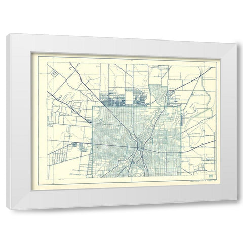 Bexar Texas Highway - Highway Dept 1936 White Modern Wood Framed Art Print by Highway Dept