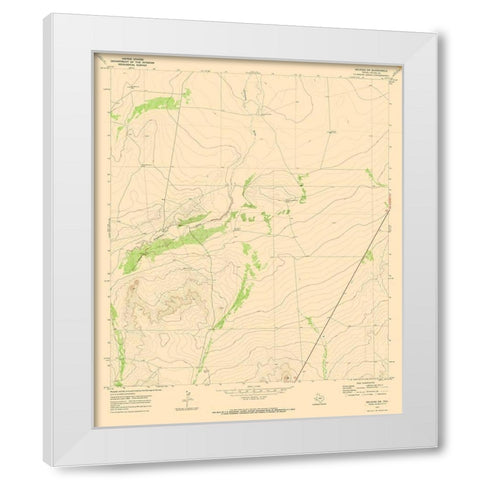 South West Belding Texas Quad - USGS 1970 White Modern Wood Framed Art Print by USGS