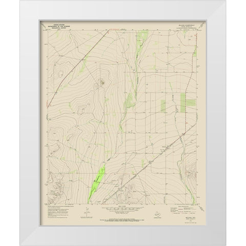 Belding Texas Quad - USGS 1970 White Modern Wood Framed Art Print by USGS