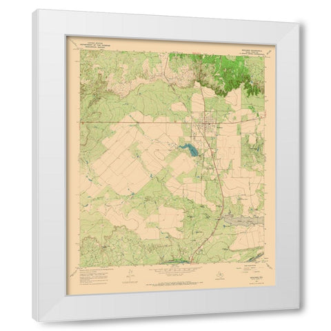 Benjamin Texas Quad - USGS 1967 White Modern Wood Framed Art Print by USGS