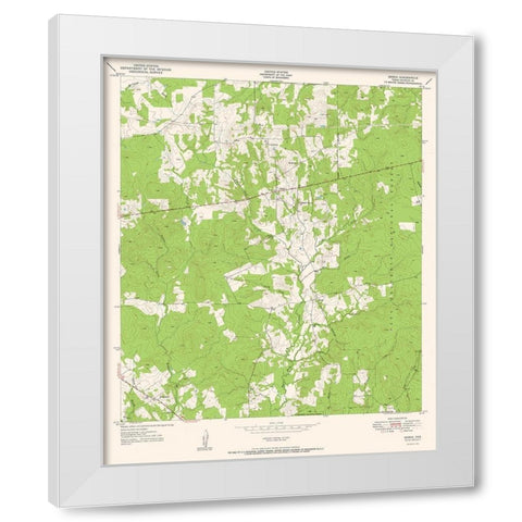 Berea Texas Quad - USGS 1951 White Modern Wood Framed Art Print by USGS