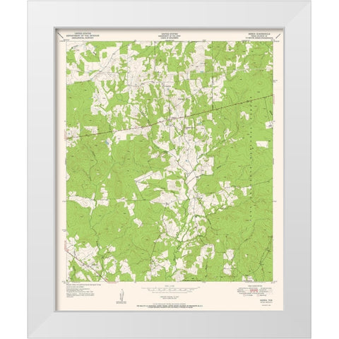 Berea Texas Quad - USGS 1951 White Modern Wood Framed Art Print by USGS