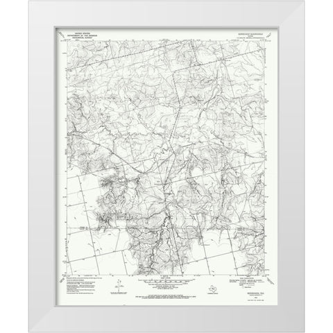 Bernecker Texas Quad - USGS 1969 White Modern Wood Framed Art Print by USGS