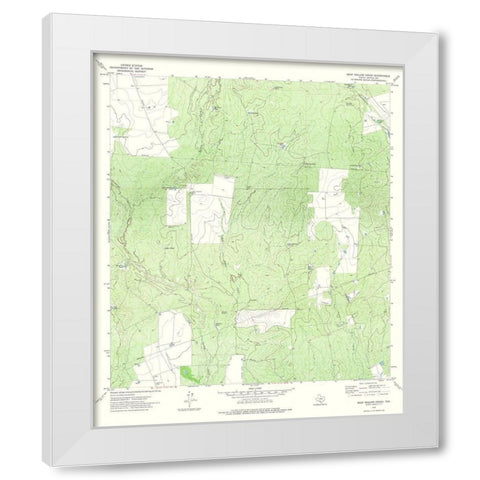 Beef Hollow Creek Texas Quad - USGS 1972 White Modern Wood Framed Art Print by USGS