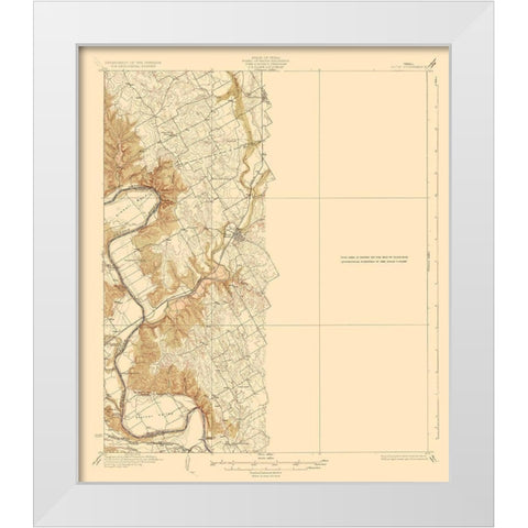 Blum Texas Quad - USGS 1889 White Modern Wood Framed Art Print by USGS