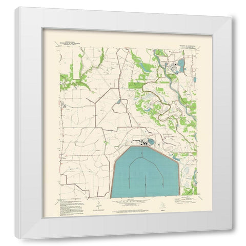 South East Blessing Texas Quad - USGS 1954 White Modern Wood Framed Art Print by USGS