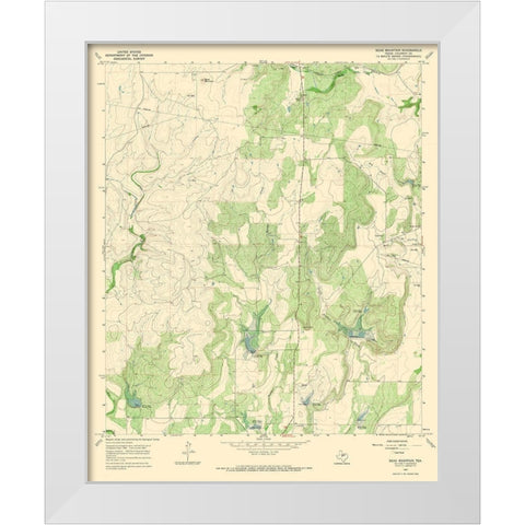 Bead Mountain Texas Quad - USGS 1967 White Modern Wood Framed Art Print by USGS