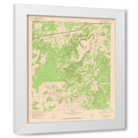 Bear Mountain Texas Quad - USGS 1966 White Modern Wood Framed Art Print by USGS