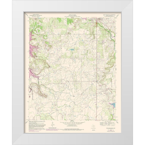 Buck Mountain Texas Quad - USGS 1961 White Modern Wood Framed Art Print by USGS
