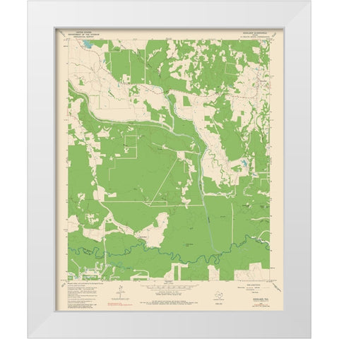 Boxelder Texas Quad - USGS 1965 White Modern Wood Framed Art Print by USGS