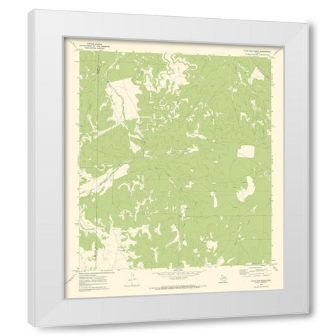 Burr Oak Creek Texas Quad - USGS 1970 White Modern Wood Framed Art Print by USGS