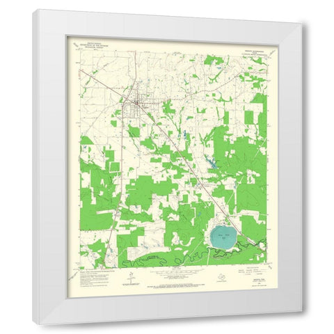 Bogata Texas Quad - USGS 1964 White Modern Wood Framed Art Print by USGS