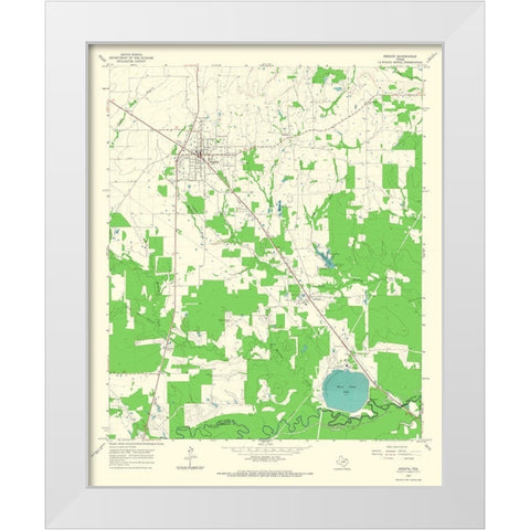 Bogata Texas Quad - USGS 1964 White Modern Wood Framed Art Print by USGS