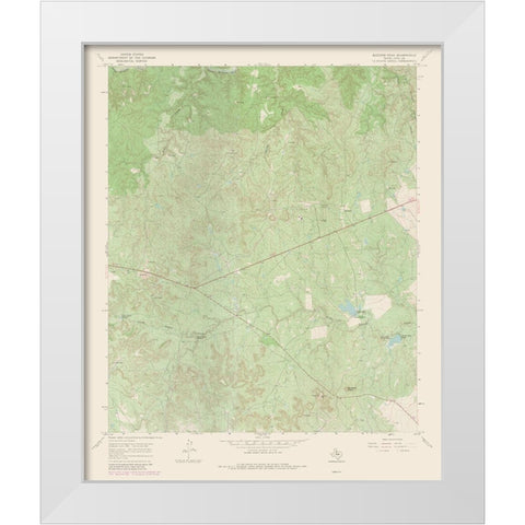 Buzzard Peak Texas Quad - USGS 1967 White Modern Wood Framed Art Print by USGS