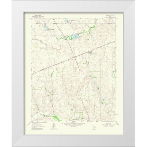 Briscoe Texas Quad - USGS 1965 White Modern Wood Framed Art Print by USGS