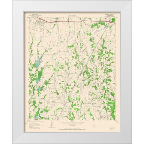 Brashear Texas Quad - USGS 1962 White Modern Wood Framed Art Print by USGS