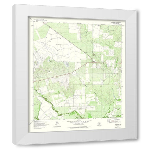 Brundage Texas Quad - USGS 1972 White Modern Wood Framed Art Print by USGS
