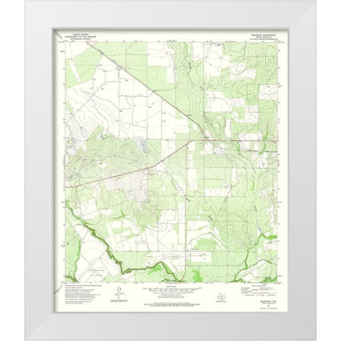 Brundage Texas Quad - USGS 1972 White Modern Wood Framed Art Print by USGS