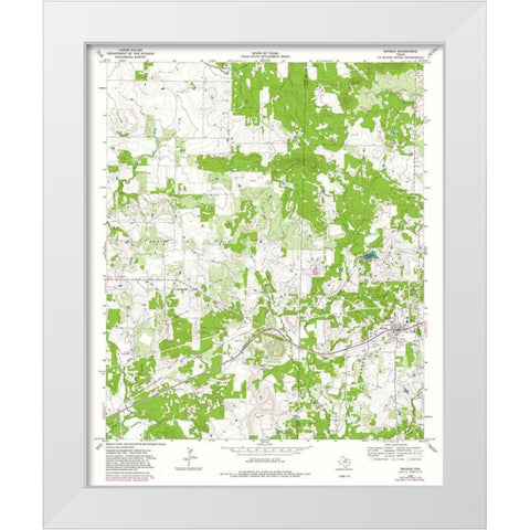 Bryson Texas Quad - USGS 1964 White Modern Wood Framed Art Print by USGS