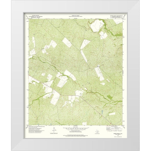 Burns Ranch Texas Quad - USGS 1974 White Modern Wood Framed Art Print by USGS