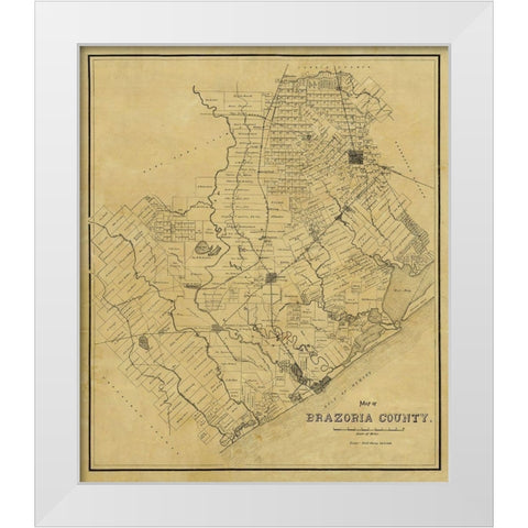 Brazoria County Texas - 1918 White Modern Wood Framed Art Print by Unknown
