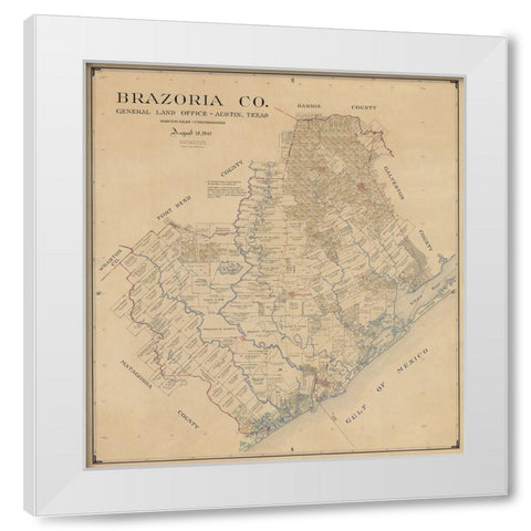 Brazoria County Texas - 1947 White Modern Wood Framed Art Print by Unknown