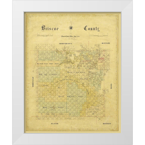 Briscoe County Texas - 1881 White Modern Wood Framed Art Print by Unknown