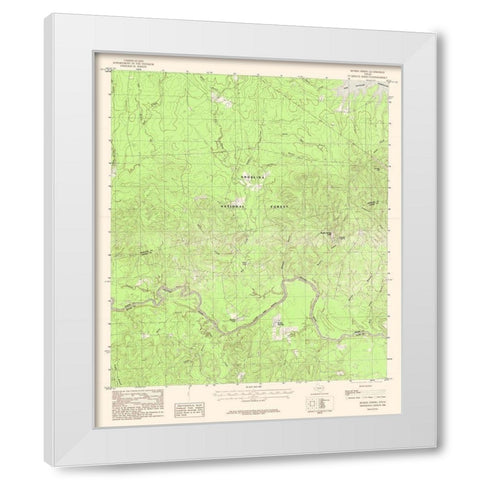 Boykin Spring Texas Quad - USGS 1984 White Modern Wood Framed Art Print by USGS