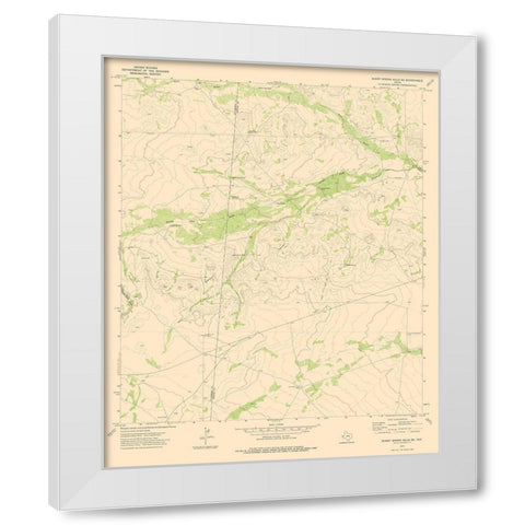 Burnt Spring Hills Texas Quad - USGS 1973 White Modern Wood Framed Art Print by USGS