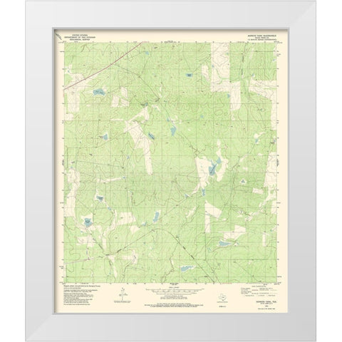 Burrito Tank Texas Quad - USGS 1980 White Modern Wood Framed Art Print by USGS