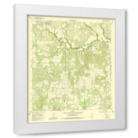 Burkett Texas Quad - USGS 1960 White Modern Wood Framed Art Print by USGS