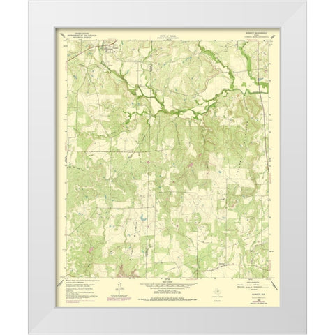 Burkett Texas Quad - USGS 1960 White Modern Wood Framed Art Print by USGS
