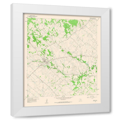 Burton Texas Quad - USGS 1958 White Modern Wood Framed Art Print by USGS