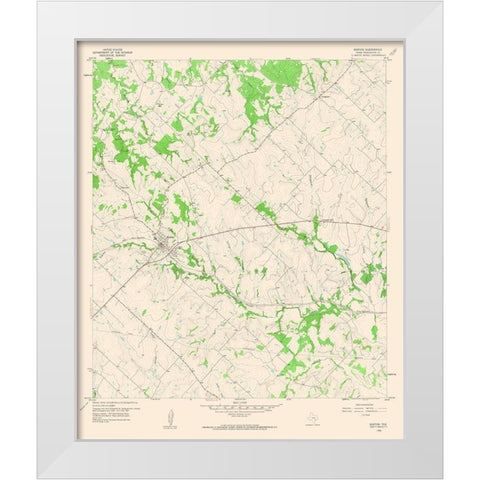 Burton Texas Quad - USGS 1958 White Modern Wood Framed Art Print by USGS