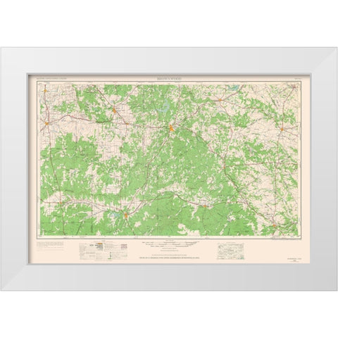 Brownwood Texas Quad - USGS 1964 White Modern Wood Framed Art Print by USGS