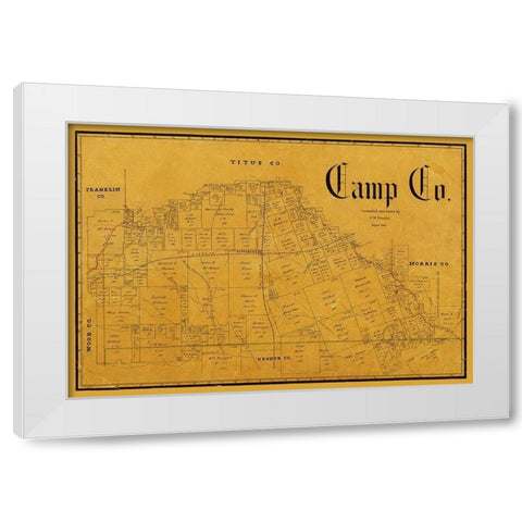 Camp County Texas - Pressler 1897 White Modern Wood Framed Art Print by Pressler