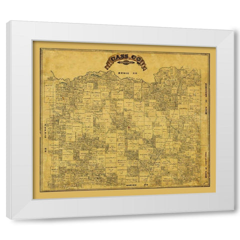 Cass County Texas - 1884 White Modern Wood Framed Art Print by Unknown
