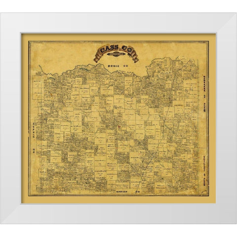 Cass County Texas - 1884 White Modern Wood Framed Art Print by Unknown