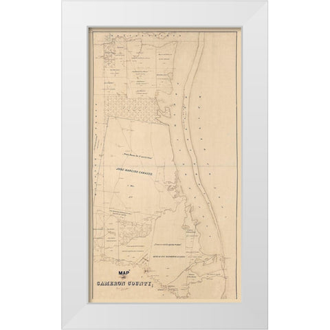 Cameron County Texas -1895 White Modern Wood Framed Art Print by Unknown